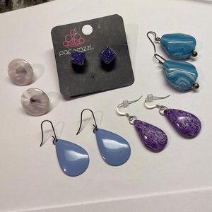 Lot Of 5 Costume Jewelry Pierced Earrings Dangle / Stud Mix - Bead / Metal Mix